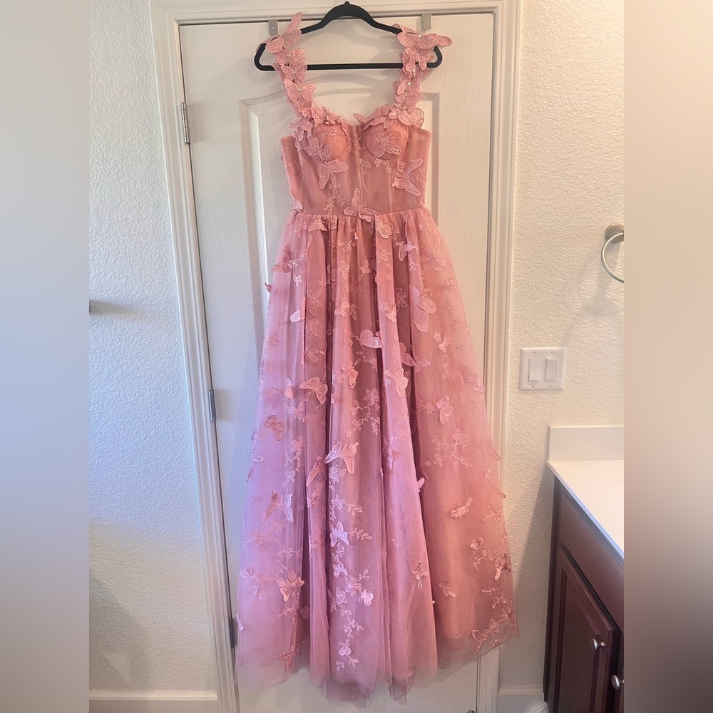 AW NWT A Line Sweetheart Butterfly Tully Dress - Picture 6 of 16